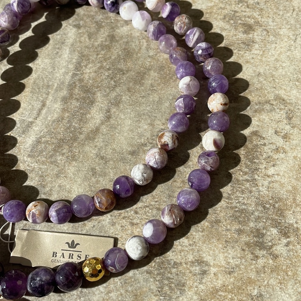 Barse Amethyst and Agate Necklace - Picture 5 of 7